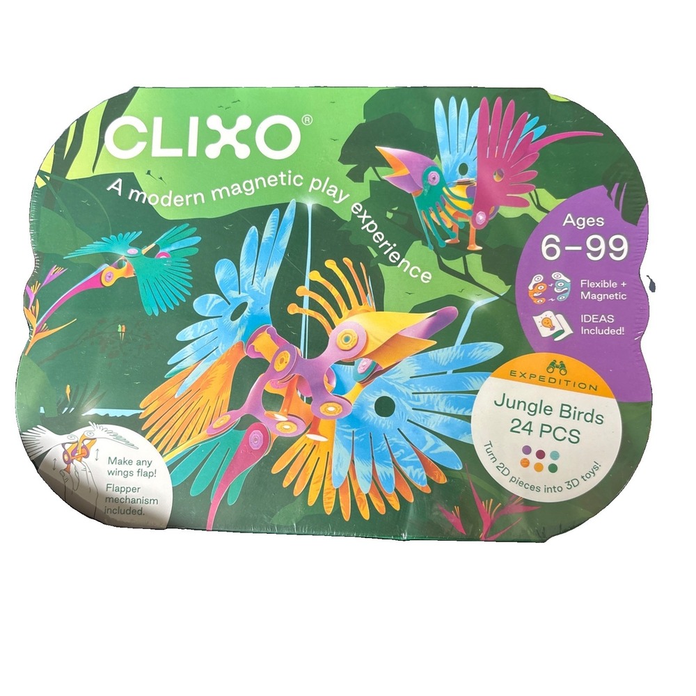 Clixo Jungle Birds Magnetic Building Set 24-pc  - BRAND NEW